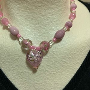 Pink Glass Necklace